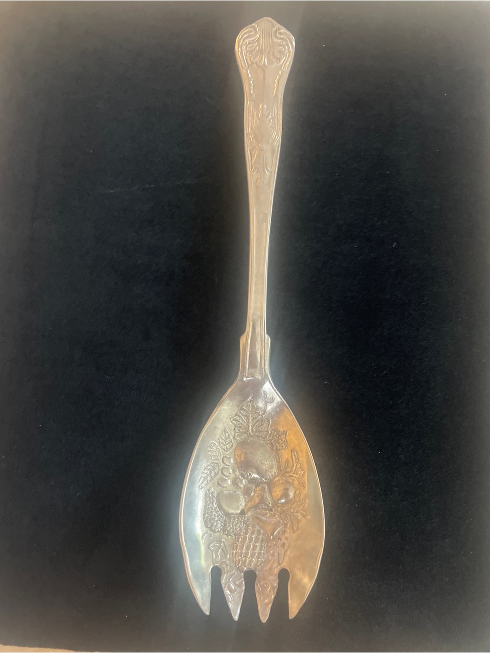Vintage Silver-Tone Decorative Fruit Server Spoon - Home Dining